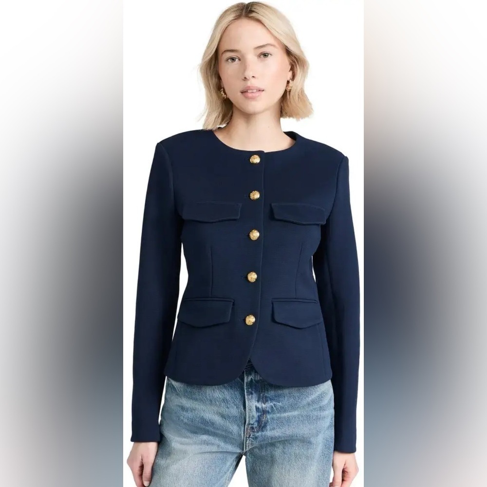 Veronica Beard Kensington knit jacket marine navy blue